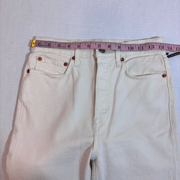Revolve RE/DONE Orginals 90s High Rise Ankle Crop in Vintage White NEW Size 26 - Picture 14 of 16